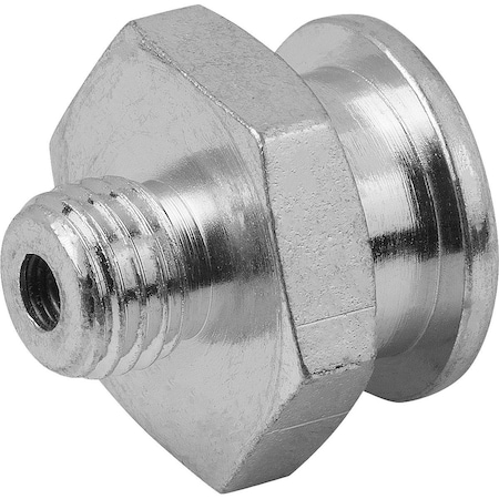 Kipp Flat Grease Nipple Straight DIN3404 D=M06X1, D1=10, Hexagon Sw=11, Steel Electro Zinc-Plated K1135.11006100
